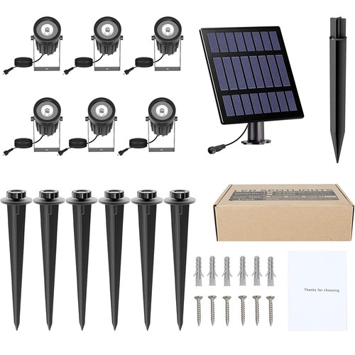 Lámpara solar RGB de 6 piezas para jardín LED iluminación de jardín foco solar de jardín - Imagen 8 de 12