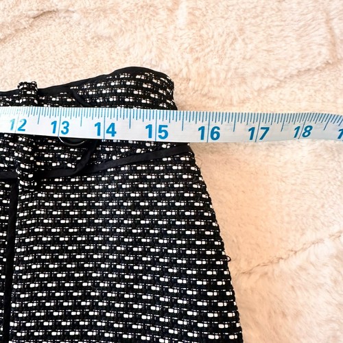 Ann Taylor Womens A Line Skirt Black White Tweed Knee Length Lined Zip 4 - Picture 15 of 17