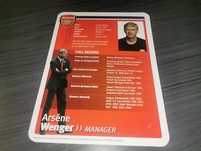 アーセン・ヴェンゲル【直筆サイン】Arsenal Arsène Wenger unsigned Arsenal autograph card | eBay