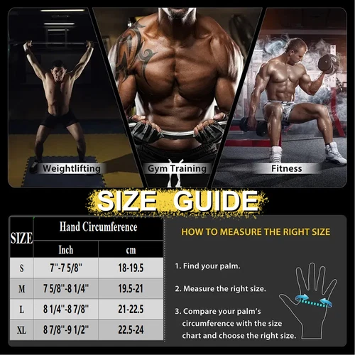 Women/Mens Gym Gloves With Wrist Wrap Workout Weight Lifting Fitness Exercise US - Picture 2 of 17