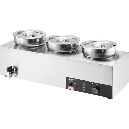 VEVOR Chauffe Soupe Station de Soupe Électrique 3 Marmites de 7 L pour Buffet - Bild 9 von 12