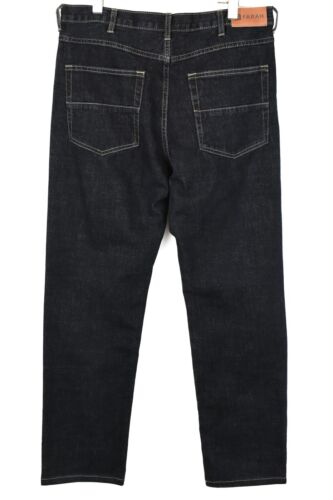 Pantalones de mezclilla FARAH para hombre W36/L32 desteñidos calce recto cremallera mosca oscuro - Imagen 2 de 7