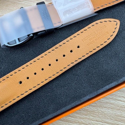 HERMES Apple Watch 41/40/38mm Black Leather Band Double Tour Unused with Box - Picture 5 of 7