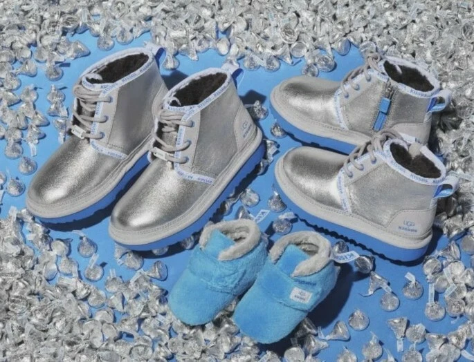Ugg X Hershey s Kisses Neumel II Boots Silver Metallic Blue baby shoes