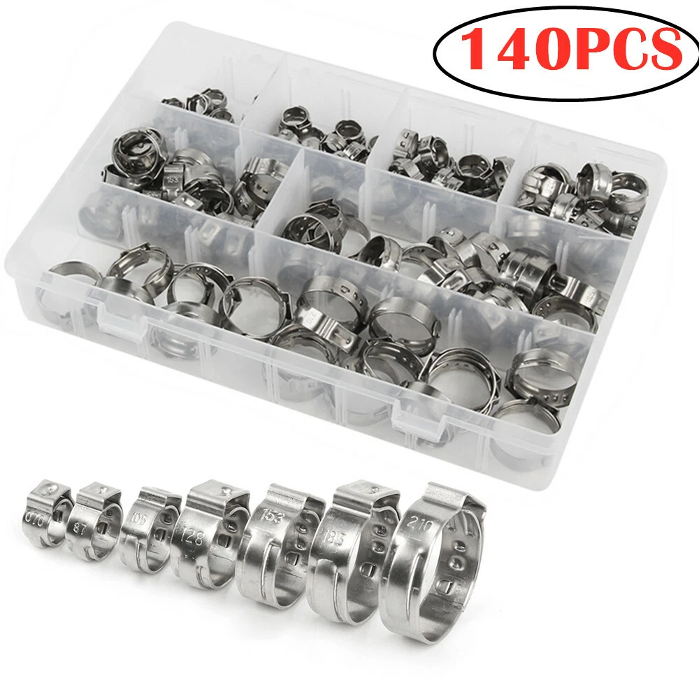 210 Stück Edelstahl-Schlauchklemmen-Set – 12 Größen (6–36,1 Mm), Mit Zange, 304 Edelstahl