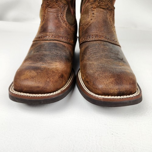 Justin Boots SV2534 Sagen Mens Sz 9 D Whiskey Buffalo Saddle Vamp Cowboy Western - Picture 6 of 10