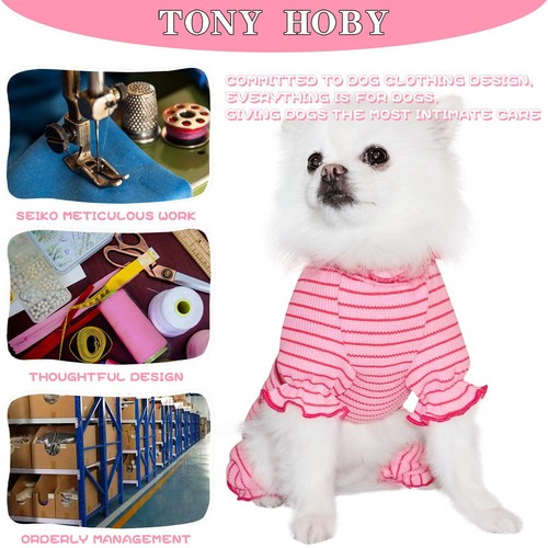 Dog Pajamas 4 Legged Dog Jumpsuit with Wavy Neckline Pet Clothes for Small Me... - Picture 5 of 7