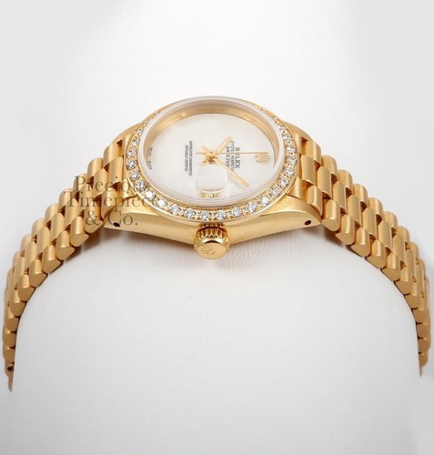 Rolex President Lady 18k Yellow Gold 26mm Watch-Diamond Bezel-White MOP Dial - Picture 5 of 7
