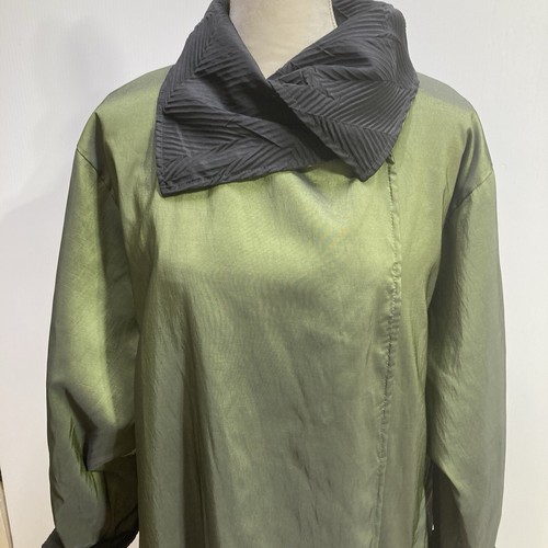 Abrigo largo reversible para mujer MARALYCE FERREE TALLA XL negro verde elegante diseñador - Imagen 16 de 16