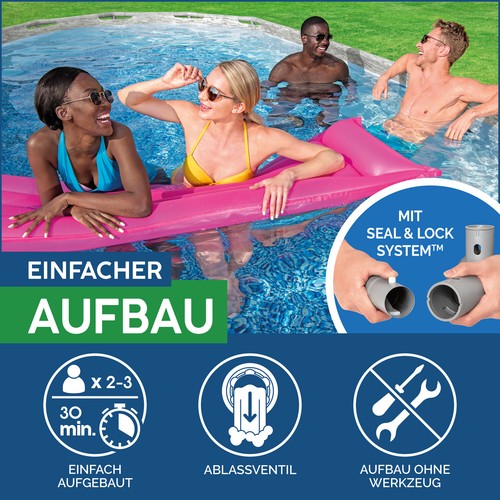Frame Pool mit Bullaugen Komplett-Sett Filterpumpe Leiter 549 x 274 x 122 cm - Bild 6 von 8