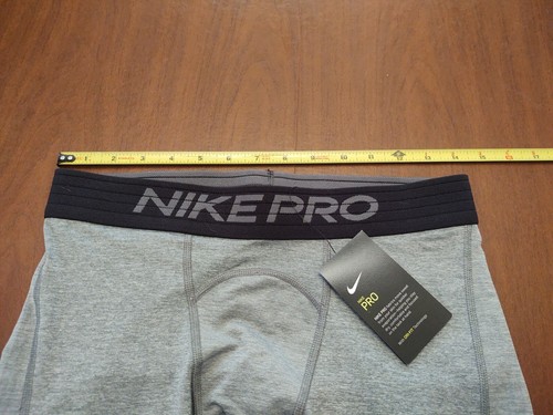 NIKE PRO COMBAT TIGHT FIT HEATHER GREY TRAINING TIGHTS SZ MEDIUM Brand New! - Picture 7 of 13