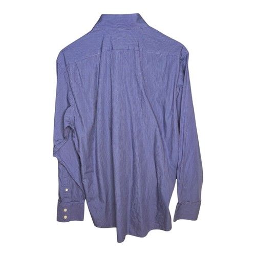 Banana Republic Dress Shirt Striped Long Sleeve Button Down Blue Mens L - Picture 2 of 11