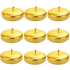 Floating Candles for Centerpieces, 3 inch Gold Round Burning Tea Light Candle...