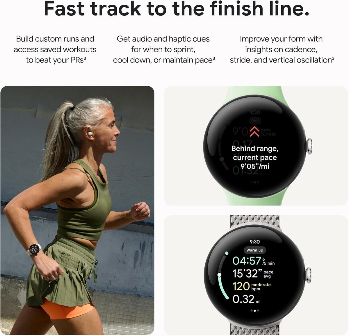 Google Pixel Watch 2 Polished Silver/Porcelain Active Band Wi-Fi
