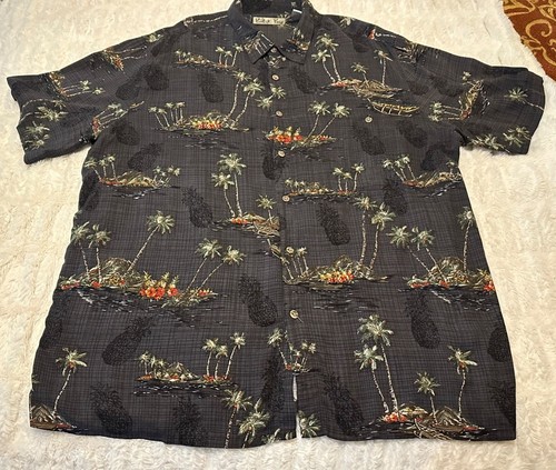Batek Bay Button-Down Casual Shirt Tropical Beach Theme 100% Rayon Men's Size XL - Picture 11 of 14
