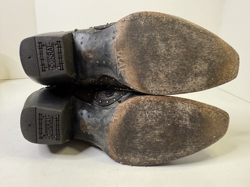 Corral Black/Gray Overlay Studded Boots Super Soft Leather COMFORTABLE sz 9M - Picture 8 of 16