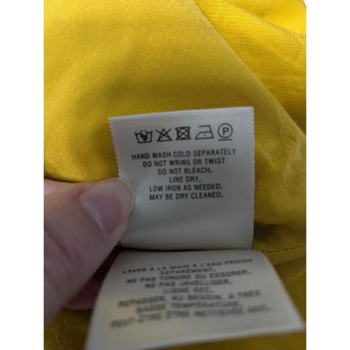 Maeve Anthropologie Womens Artemis Midi Dress sz 12 Mustard Yellow Puff Sleeve - Picture 9 of 13