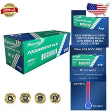 Commercial Cling Film 15 Inch 2000 Ft Roll Clear Foodservice Plastic Wrap