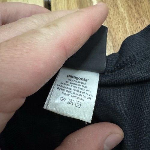 Vintage Patagonia Capilene Shirt Mens L Black Long Sleeve Base Layer Outdoor USA - Picture 3 of 6