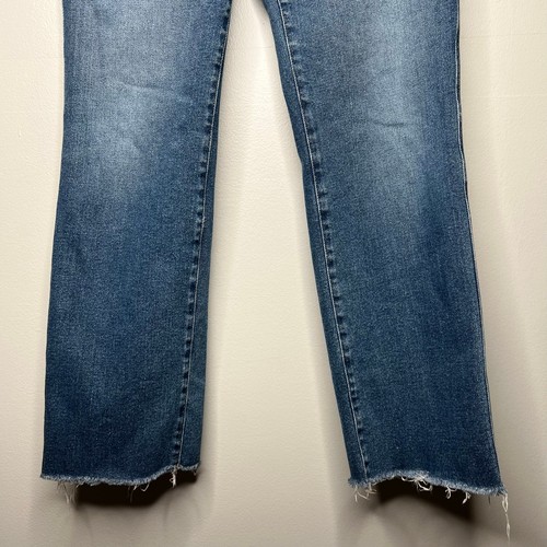 Pantalones de mezclilla para mujer Good American talla 8/29 dobladillo crudo pierna recta lavado medio - Imagen 3 de 8