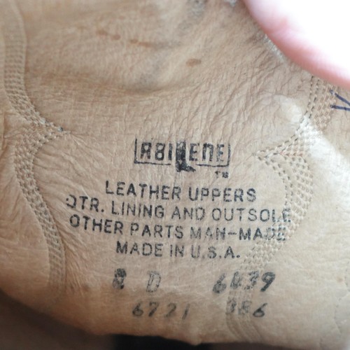 Abilene CowboyBoots Mens Size 8 D Western Leather Pull On Made in USA 6639 Boot - Picture 14 of 24