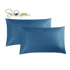 100 Supima Cotton 600 Thread Count Queen Pillowcases Set of 2, Luxury Hotel ...