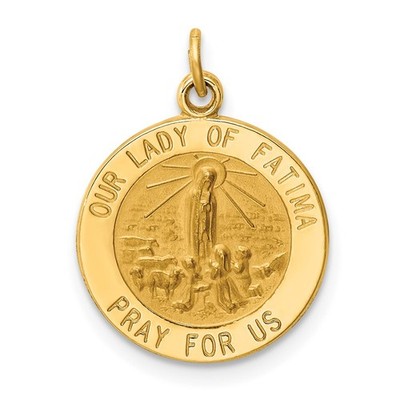 14k Gelbgold Unsere Liebe Frau von Fatima Medaille Charm Anhänger 1,2g für Mama
