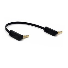 6 Inch 3.5mm Stereo Jack Audio Cable, 90 Degree Angle to 90 Degree Angle 1/8"
