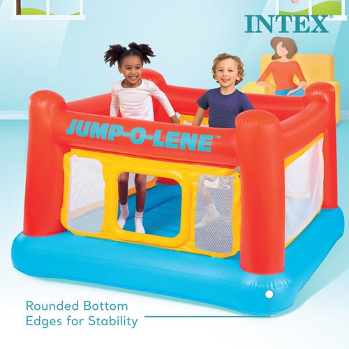 Intex Aufblasbares Jump-O-Lene Trampolin Hüpfburg mit Krabbeltür & Netz - Bild 5 von 11