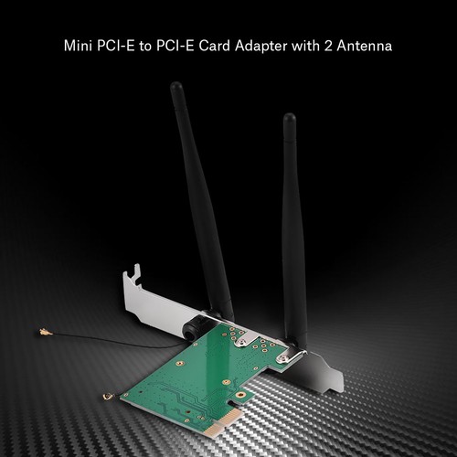 Mini-PCI-E-zu-PCI-E-Kartenadapter Mit 2 Antennen Für Die PCI-Express-Wirele KUI - Bild 2 von 7