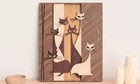 Abstract Cat Family 5-Layer Wall Art – Laser Cut & Hand Stained Birch Decor