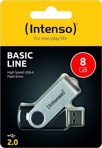 Intenso 3503460 Basic Line 8 GB USB-Stick USB 2 Silber-schwarz, 3er Pack 8GB, 3e - Bild 3 von 6
