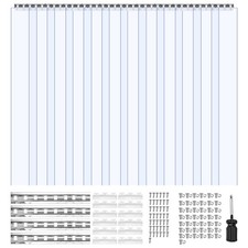 VEVOR 14 PCS PVC Strip Curtain 96 x 84 x 0.08 in Smooth Plastic Door Strips