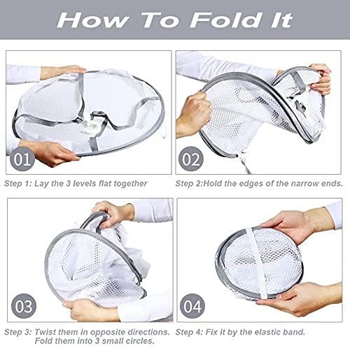 3-Tier Folded Mesh Clothes Hanging Dryer Sweater Drying Rack 30.3" L * 24.5" ... - Picture 4 of 7