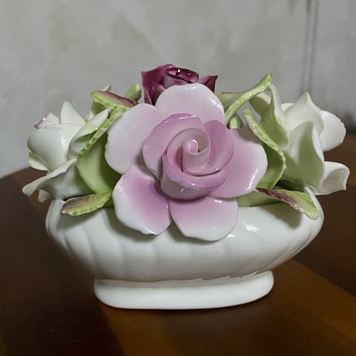 Royale Stratfordshire Blumenkorb Bouquet Stafford England Bone China - Bild 3 von 9