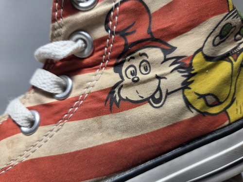 Converse Dr. Seuss Green Eggs and Ham Mens 5 Womens 7 Striped ALL STAR Hi Top - Picture 9 of 17