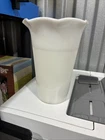Vintage Hazel Atlas Glass Co. Milk Glass Vase Planter Ribbed with Fluted Rim A15