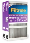 Filtrete Hydrostatic 1550 Furnace Air Filter 16”x 25”x 4” Merv 12 (2) Pack NEW!!