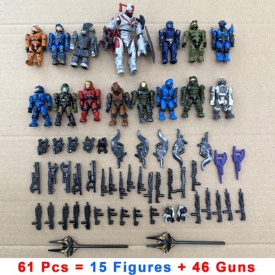 61Pcs (15 Figures +46 Gun) HALO Mega Bloks CONSTRUX Unsc Elite SPARTAN FUGURES