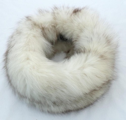 Pelz Stirnband Schlauchschal Blaufuchs Loop 2in1 Fell Schal Steh Kragen Mütze - Bild 4 von 6