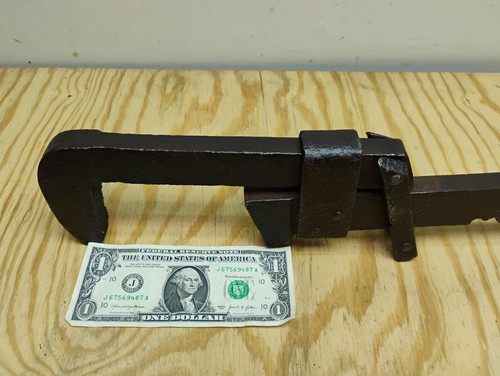Großer robuster antiker primitiver verstellbarer Schraubenschlüssel Werkzeugwagen etc. 25 Zoll um 1800! - Bild 12 von 20
