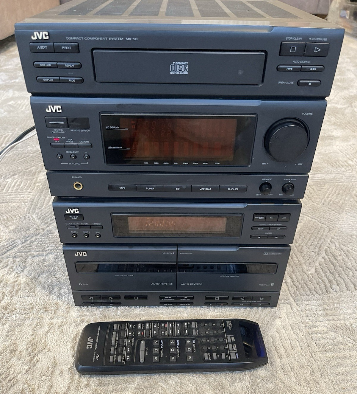 JVC CA-MX50BK Compact Component System Stereo Receiver with Remote ...