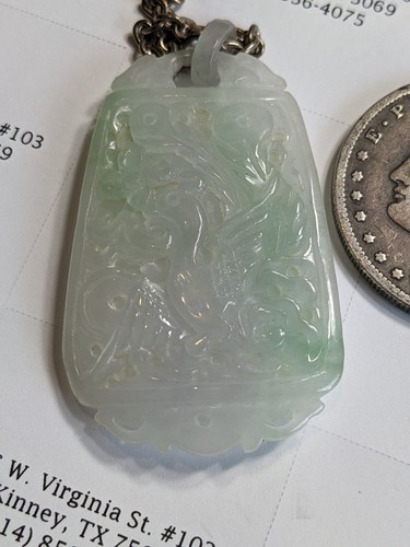 ANTIQUE  IMPERIAL JADE CARVED AT MINE SCARCE APPLE JADE LINK SILVER CHAIN QING - Bild 9 von 24