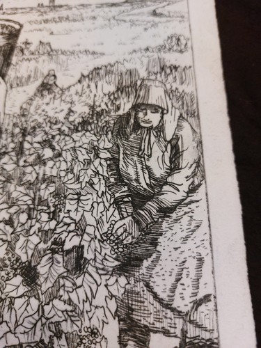 Eau Forte Vaux Winegrowers André Simon Artist Lorraine Metz 2 Th Condition - Picture 3 of 5