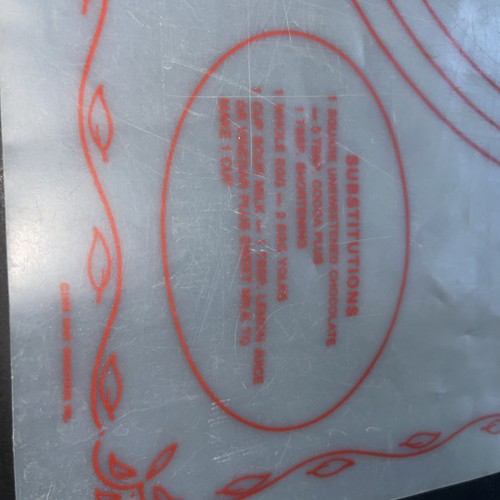 Vintage 1965 Dart Tupperware Gebäck Matte Kuchen Tarte Blatt 18" x 22" Rezepte - Bild 4 von 6