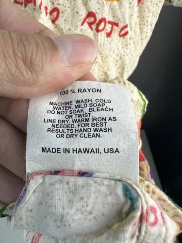 Vtg 90s Food Art by Jams World Hawaiian Shirt Sz Men's XL Beige Red Chill World - Picture 6 of 10