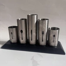 Vitantonio Kitchen Utensil Holder Rack Stainless Steel Wood Black