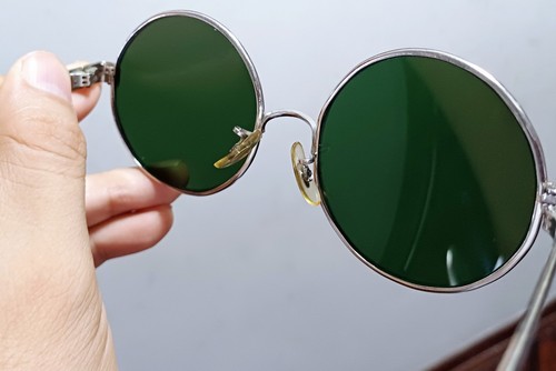 1960's B&L USA RAYBAN made in USA WHITE GOLD 10K Round Sunglasses Lennon - Picture 9 of 11