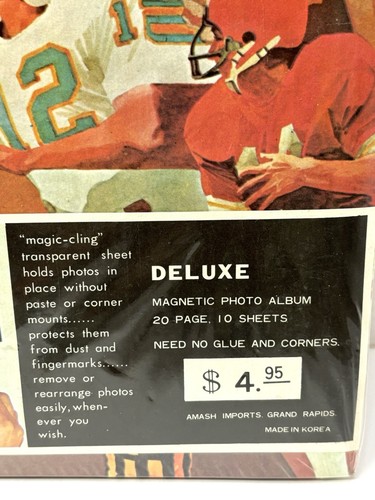 Vintage Magnetic Deluxe Photo Album Football 10 Sheets 20 Pages 1970s Korea NEW - Picture 3 of 3