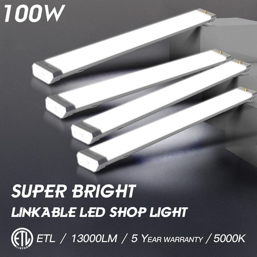 4X LED Shop Light 100W 13,000LM Linkable Ceiling Office Garage Lighting Fixture - Picture 1 of 12